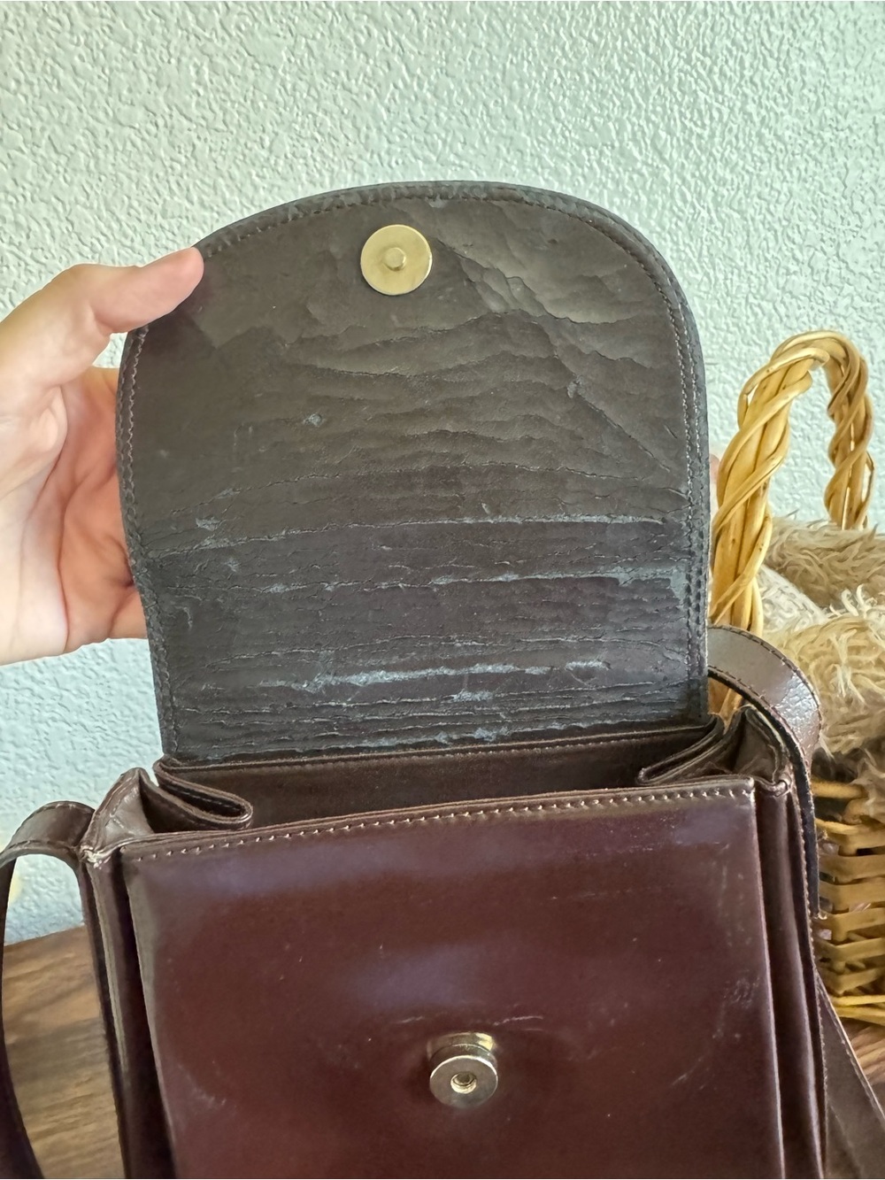 Cristian Italian leather  Dark Brown Leather Shoulder Bag with Gold Hardware - Picture 2 of 4